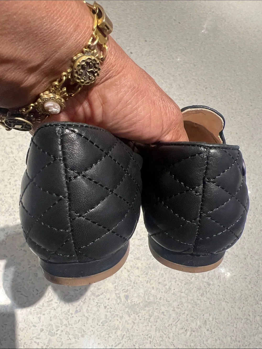 Rare discontinued Suttons UGG Australia Black Quilted Leather Studded Cap Toe 36